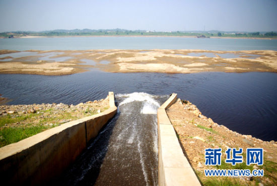 這是位于湘潭市霞城鄉(xiāng)五星村碼頭旁的湘鋼排污口（7月29日攝）。