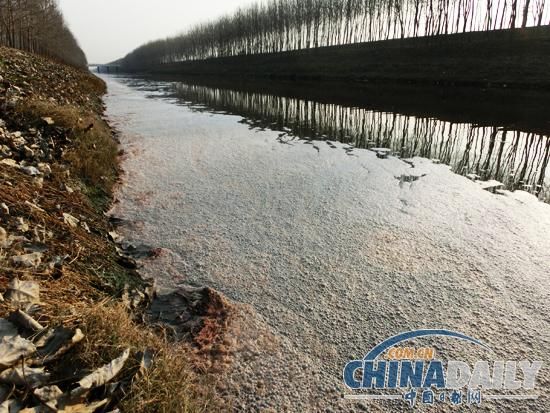 新墨河面上污水卷起褐紅泡沫連綿1000余米，空氣中怪味刺鼻。污水長期侵蝕浸染，致新墨河岸泥土變色，刺目驚心。