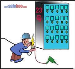 違章接電，造成左臉燒傷