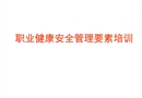 職業(yè)健康安全管理要素培訓