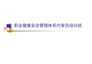 職業(yè)健康安全管理體系內(nèi)審員培訓班