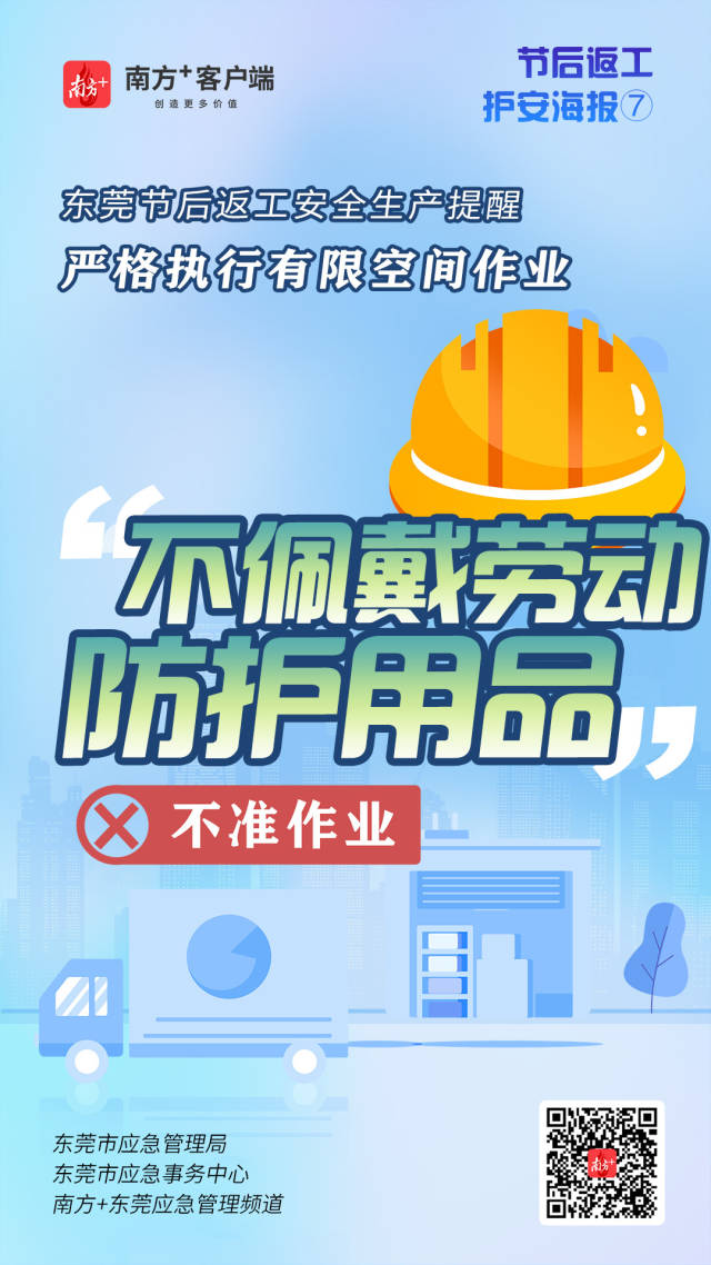 （應(yīng)急）安全生產(chǎn)護(hù)航海報⑦@東莞有限空間企業(yè)，嚴(yán)格執(zhí)行作業(yè)“七個不準(zhǔn)”  南方+ 何建文 制圖